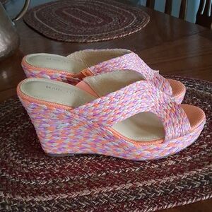 Marc Fisher Multicolor Woven Wedges Sz. 8.5